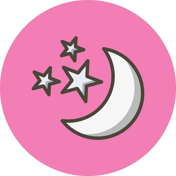 Ілюстрація Місяць І зірки Ікона — стокове фото