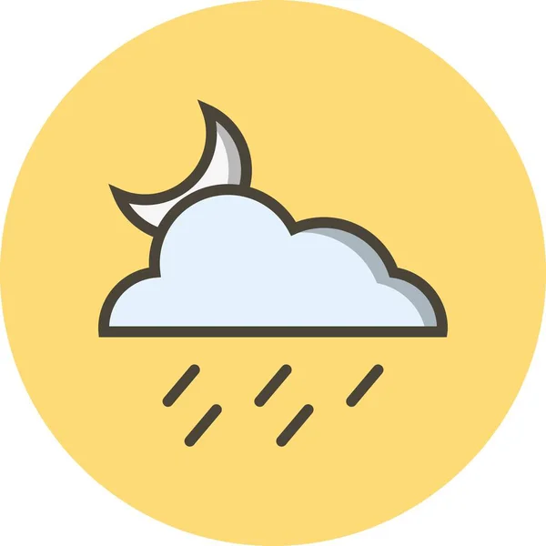 Ilustrace ikona nočního deště — Stock fotografie