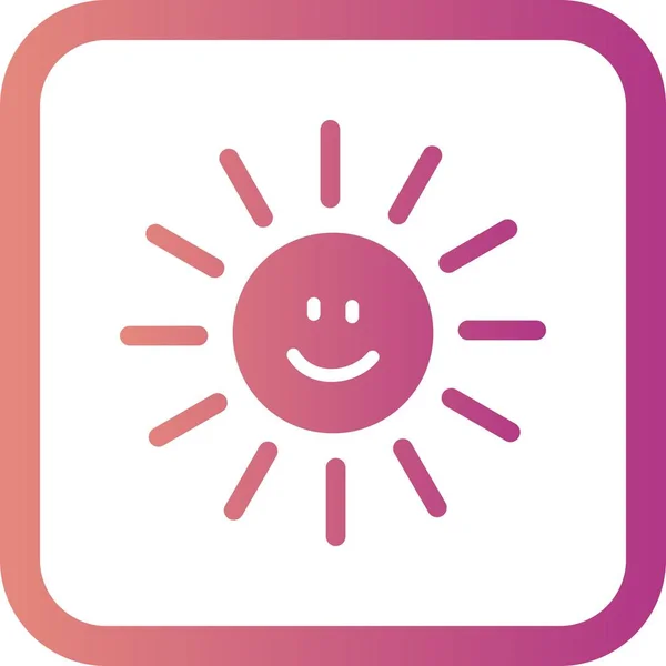 Illusztráció Sun mosolygó Icon — Stock Fotó