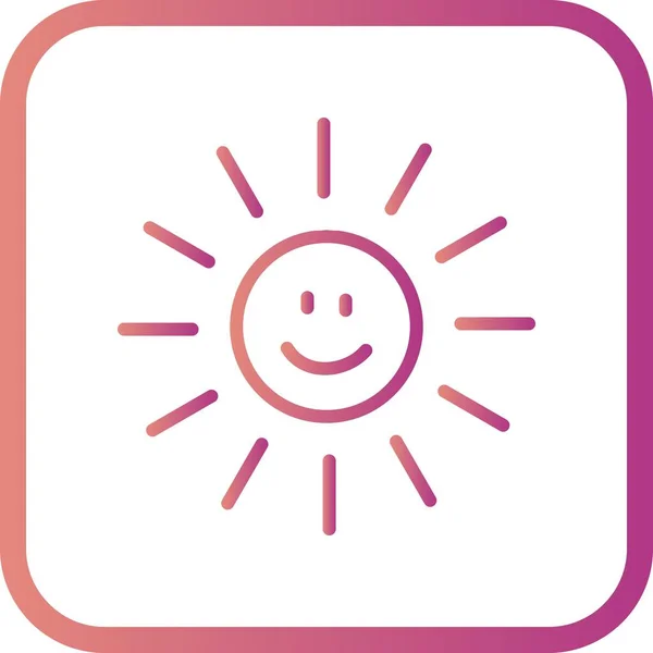 Illusztráció Sun mosolygó Icon — Stock Fotó
