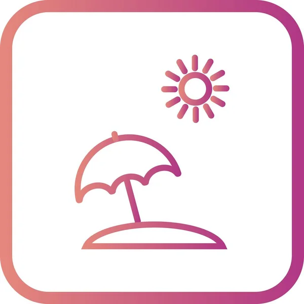 Ilustracja ikona parasol plaży — Zdjęcie stockowe