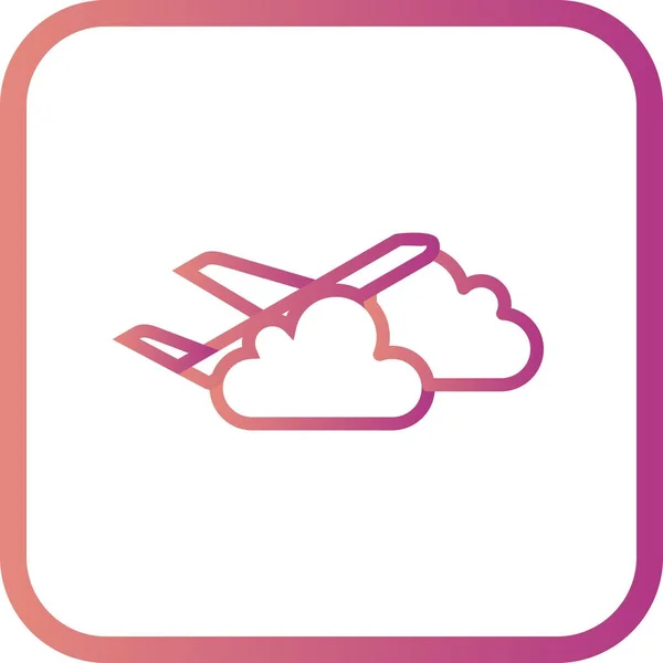 Ikon för illustration plan moln — Stockfoto