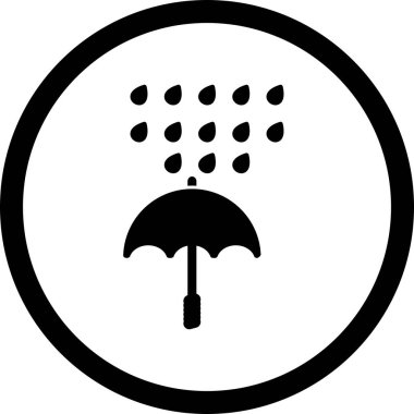 İllüstrasyon Şemsiye ve Yağmur Simgesi