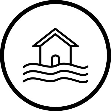 İllüstrasyon Sel Sembolü Simgesi