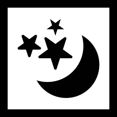 İllüstrasyon Moon Ve yıldız simgesi