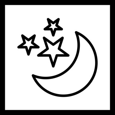 İllüstrasyon Moon Ve yıldız simgesi