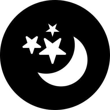 İllüstrasyon Moon Ve yıldız simgesi