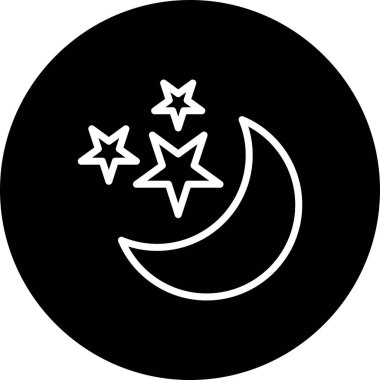 İllüstrasyon Moon Ve yıldız simgesi