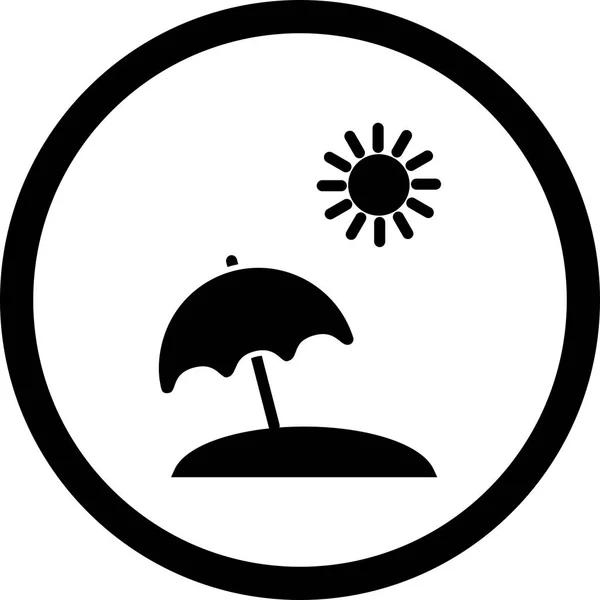 Иллюстрация на пляже Зонтичная икона — стоковое фото