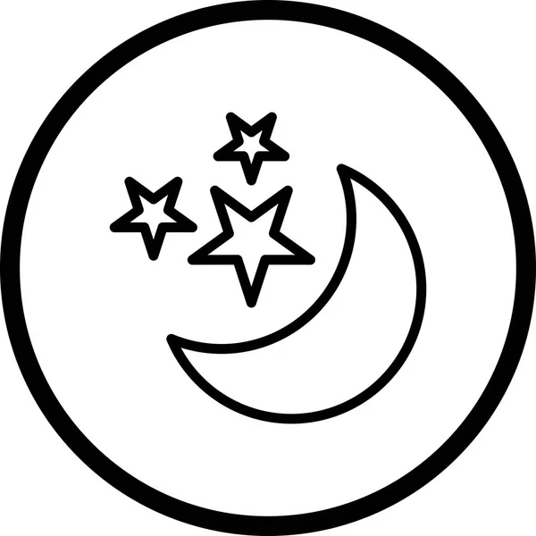 插图月亮和星星图标 — 图库照片