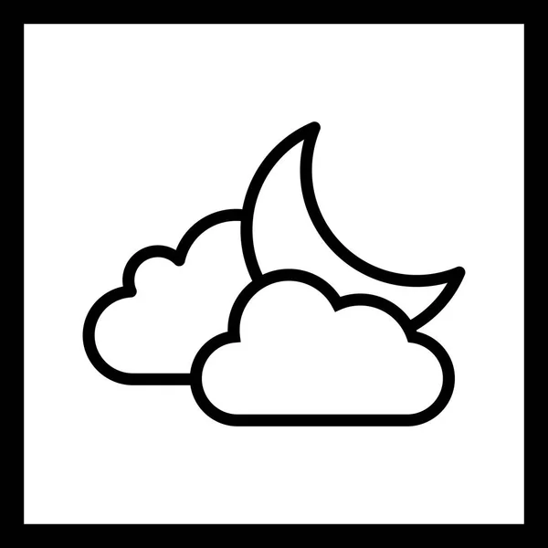 Ilustracja chmura i księżyc ikona — Zdjęcie stockowe