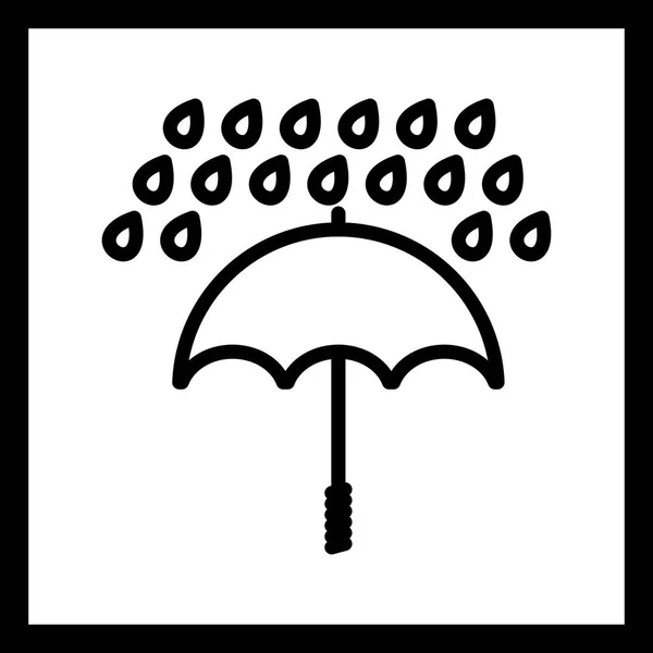 Ilustración Paraguas e Icono de Lluvia — Foto de Stock