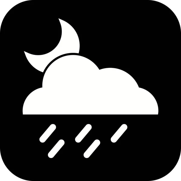 Illusztráció éjszaka Rain Icon — Stock Fotó