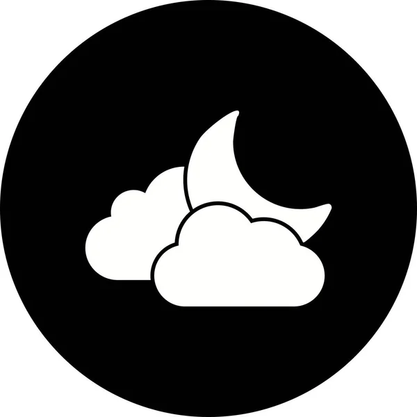 Ilustración Nube y Luna Icono — Foto de Stock