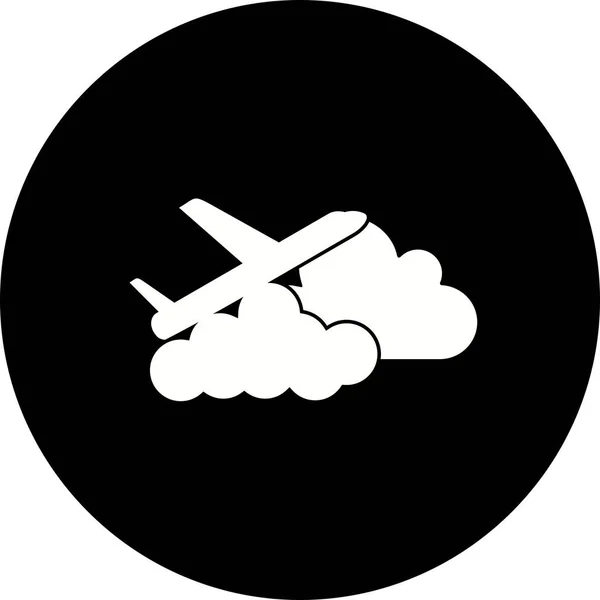 Ilustracja chmura płaszczyzna ikona — Zdjęcie stockowe