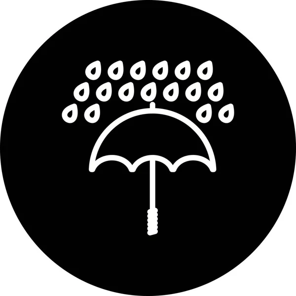 Ilustración Paraguas e Icono de Lluvia —  Fotos de Stock