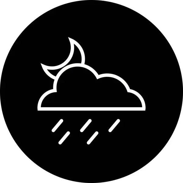 Ілюстрація Ікона нічний дощ — стокове фото