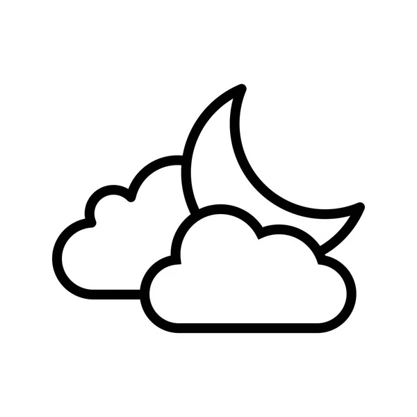 Illustration Cloud And Moon  Icon — Stock Photo, Image