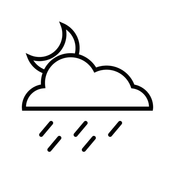 Illusztráció éjszaka Rain Icon — Stock Fotó