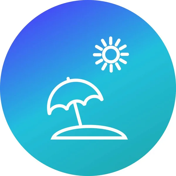 Illustrazione Icona ombrellone da spiaggia — Foto Stock