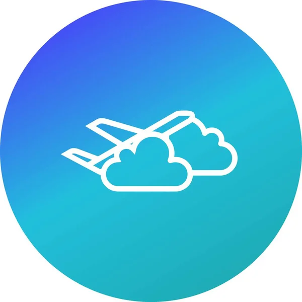 Ilustracja chmura płaszczyzna ikona — Zdjęcie stockowe