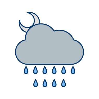 İllüstrasyon Gece Yağmuru Simgesi