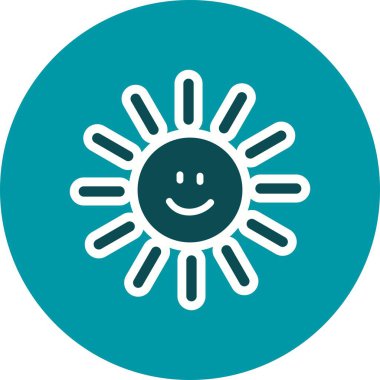 Illustartion Güneş gülümseyen Simge