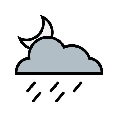 İllüstrasyon Gece Yağmuru Simgesi