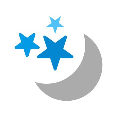 İllüstrasyon Moon Ve yıldız simgesi