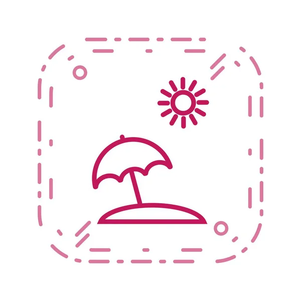 Иллюстрация на пляже Зонтичная икона — стоковое фото