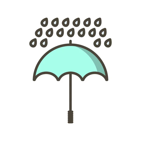 İllüstrasyon Şemsiye ve Yağmur Simgesi — Stok fotoğraf