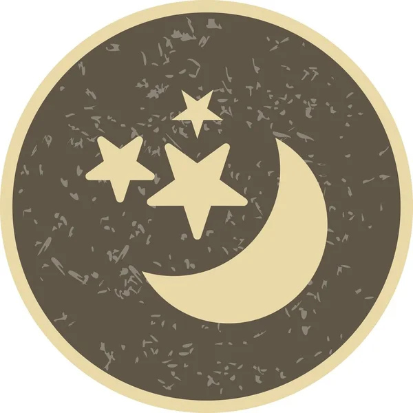 Ilustração Lua e estrelas Ícone — Fotografia de Stock