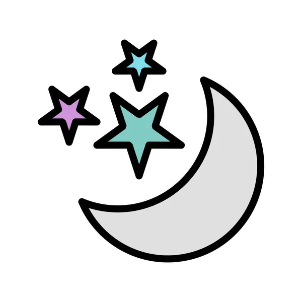 Ілюстрація Місяць І зірки Ікона — стокове фото