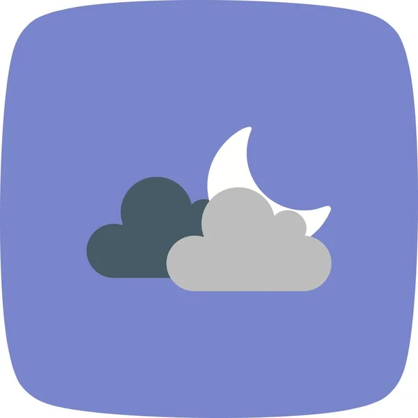 일러스트 구름과 달 아이콘 — 스톡 사진