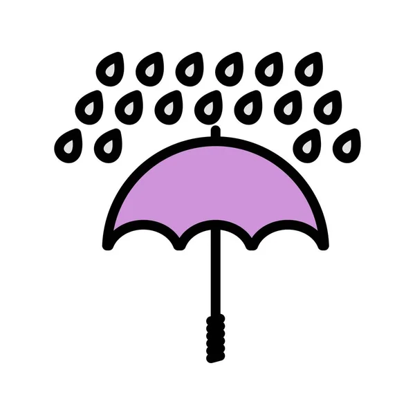 Иллюстрация Umbrella And Rain Icon — стоковое фото