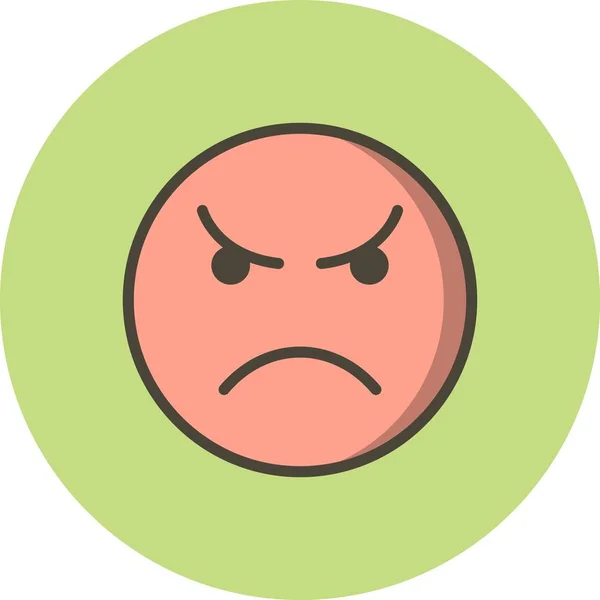 Ilustração Emoticon irritado Ícone — Fotografia de Stock