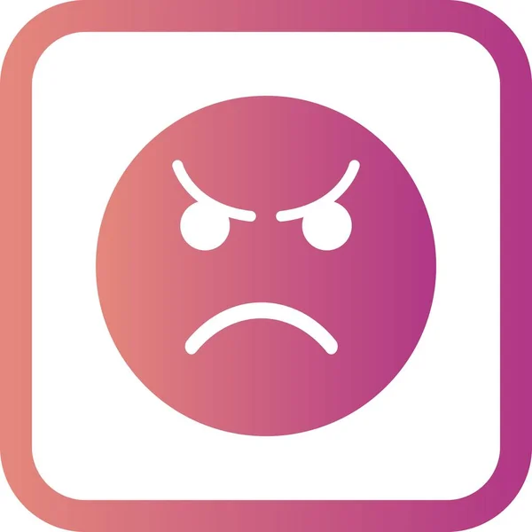 Ilustrație Angry Emoticon Icon — Fotografie, imagine de stoc