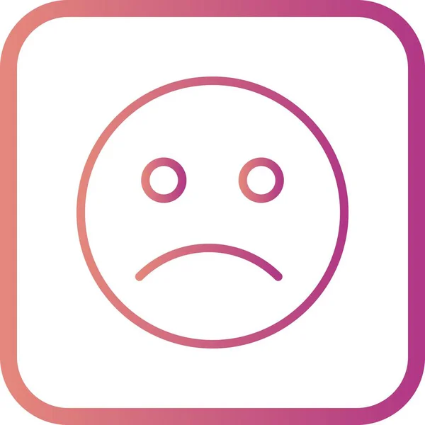 Ilustração Ícone Emoticon triste — Fotografia de Stock