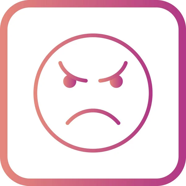 Ilustrație Angry Emoticon Icon — Fotografie, imagine de stoc