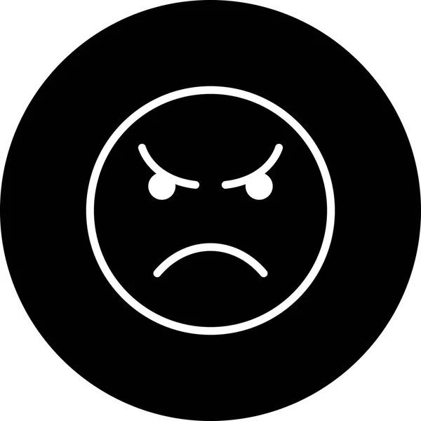 Illustrazione Angry Emoticon Icon — Foto Stock