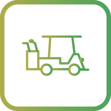 İllüstrasyon Golf Arabası Simgesi