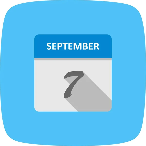 9 月 7 日日期，日期在单日日历上 — 图库照片