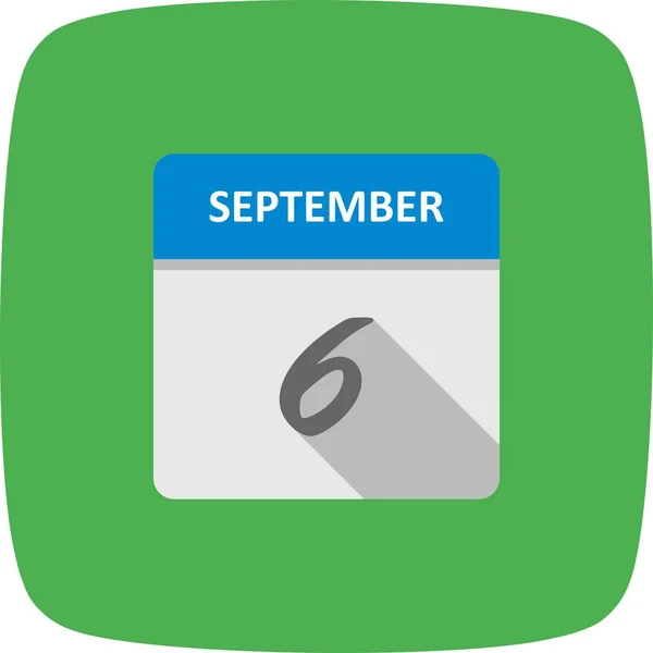 6. září-den v kalendáři jednoho dne — Stock fotografie