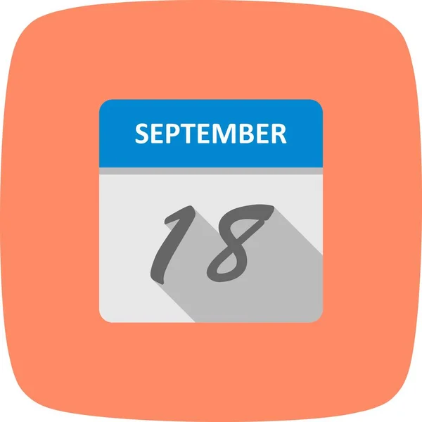 18 de setembro Data em um calendário único dia — Fotografia de Stock