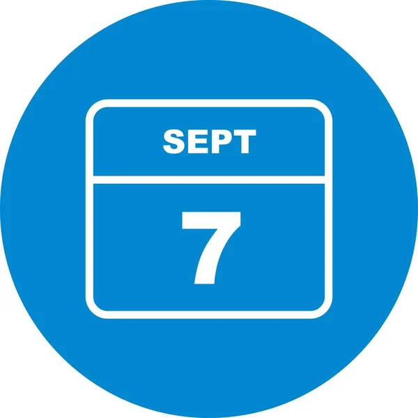 7. September Datum an einem einzigen Tag Kalender — Stockfoto