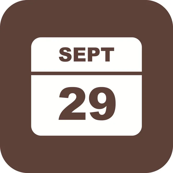 29 septembre Date sur un calendrier d'un seul jour — Photo