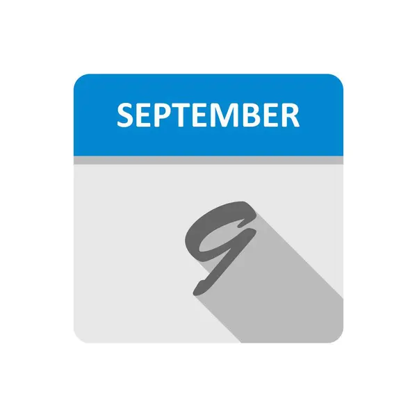 09 de setembro Data em um calendário único dia — Fotografia de Stock