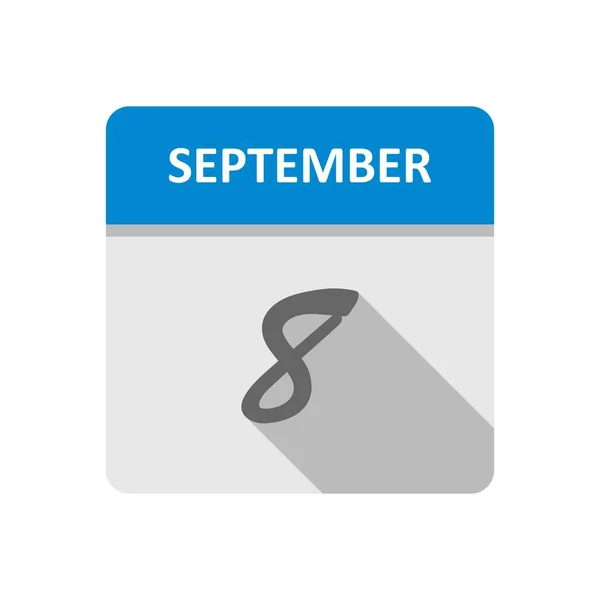 08 de setembro Data em um calendário único dia — Fotografia de Stock