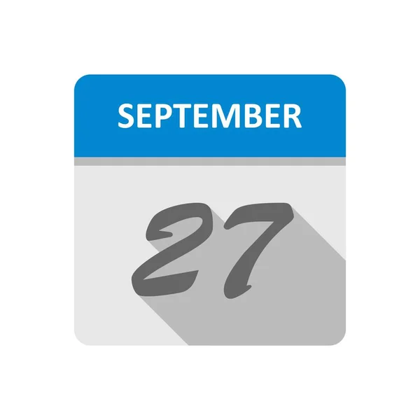 27th Σεπτεμβρίου ημερομηνία σε ημερολόγιο μίας ημέρας — Φωτογραφία Αρχείου