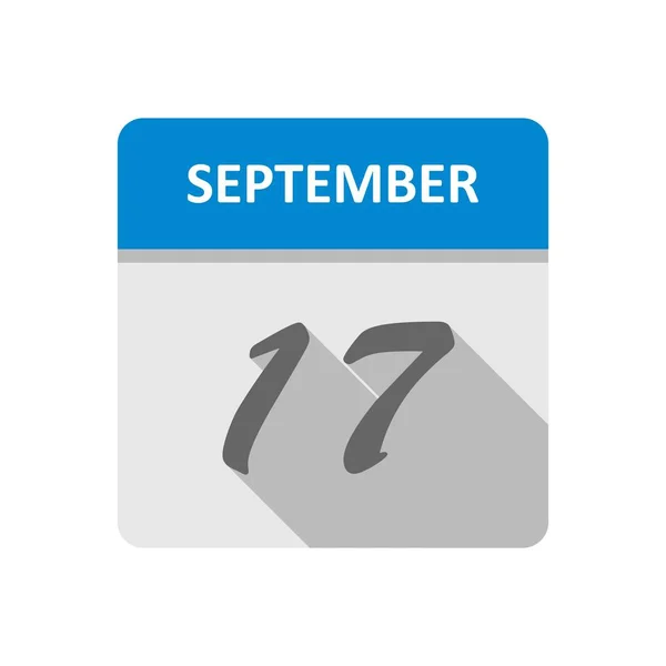 17 Settembre Data su un Calendario Unico Giorno — Foto Stock